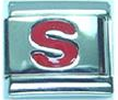 Red letter - S - 9mm Italian charm - Click Image to Close